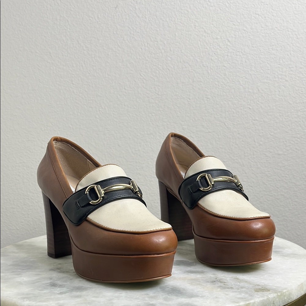 Steve Madden Brown and Cream Platform Shoes